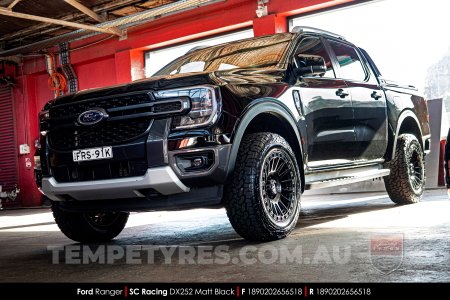 18x9.0 SC Racing DX252 Matt Black on Ford Ranger