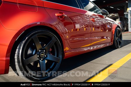 19x8.0 19x9.0 Simmons FR-C Matte Black NCT on Audi RS3