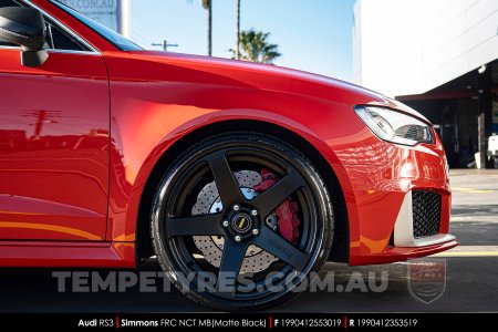19x8.0 19x9.0 Simmons FR-C Matte Black NCT on Audi RS3