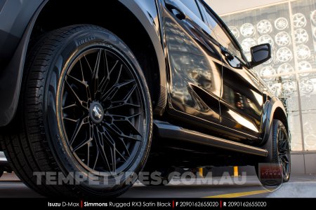 20x9.0 Simmons Rugged RX3 Satin Black on Isuzu DMax