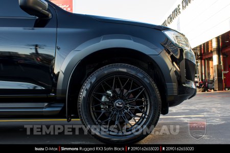 20x9.0 Simmons Rugged RX3 Satin Black on Isuzu DMax