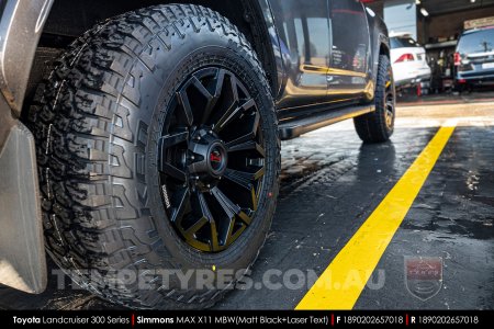 18x9.0 Simmons MAX X11 MBW on Toyota Landcruiser