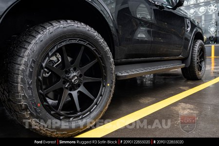 20x9.0 Simmons Rugged R3 Satin Black on Ford Everest
