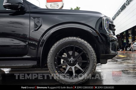 20x9.0 Simmons Rugged R3 Satin Black on Ford Everest