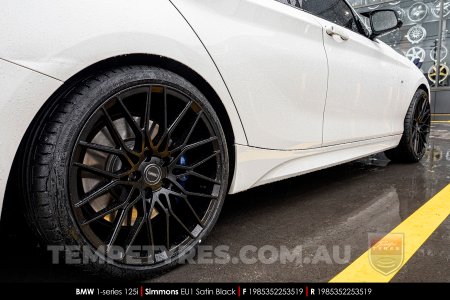 19x8.5 Simmons EU1 Satin Black on BMW 1 Series
