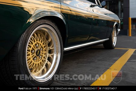 17x8.0 17x10 Simmons V51 GBM on Ford Falcon
