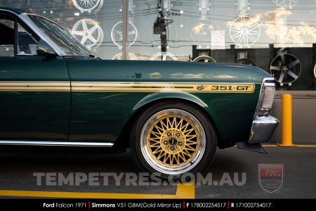 17x8.0 17x10 Simmons V51 GBM on Ford Falcon