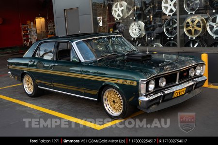 17x8.0 17x10 Simmons V51 GBM on Ford Falcon