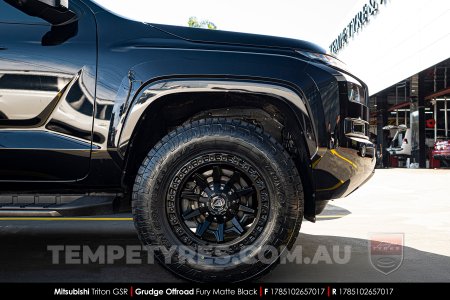 17x8.5 Grudge Offroad F1 Fury Matte Black on Mitsubishi Triton