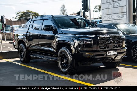 17x8.5 Grudge Offroad F1 Fury Matte Black on Mitsubishi Triton