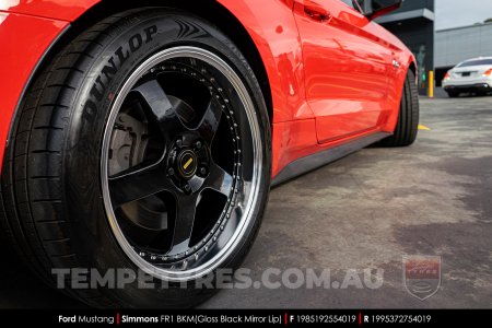 19x8.5 19x9.5 Simmons FR-1 Gloss Black on Ford Mustang