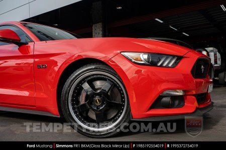19x8.5 19x9.5 Simmons FR-1 Gloss Black on Ford Mustang