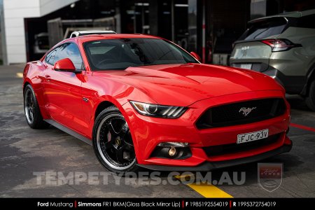 19x8.5 19x9.5 Simmons FR-1 Gloss Black on Ford Mustang