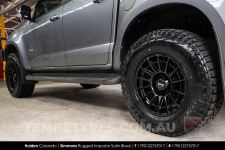 17x9.0 Simmons Rugged Impostor Satin Black on Holden Colorado