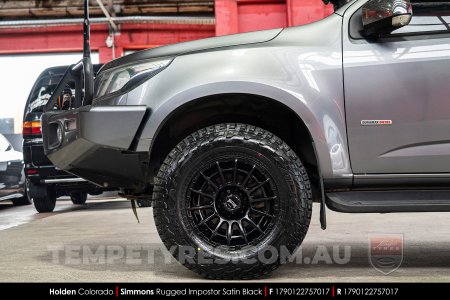 17x9.0 Simmons Rugged Impostor Satin Black on Holden Colorado