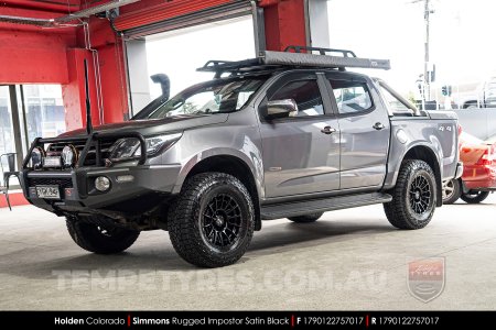 17x9.0 Simmons Rugged Impostor Satin Black on Holden Colorado