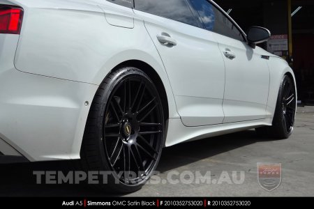 20x8.5 20x10 Simmons OMC Satin Black on Audi A5
