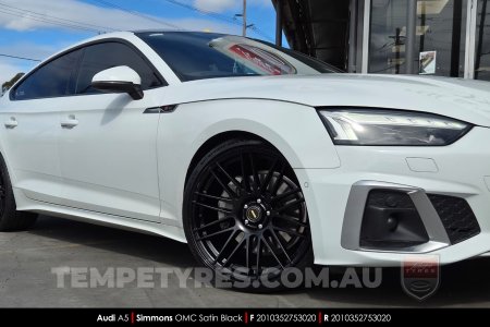 20x8.5 20x10 Simmons OMC Satin Black on Audi A5