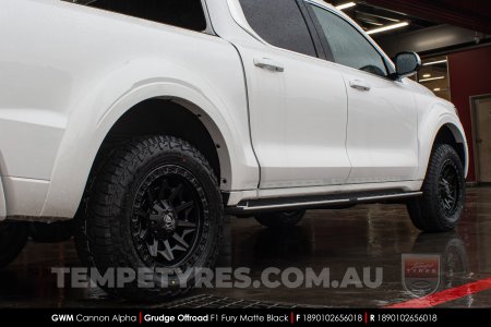 18x9.0 Grudge Offroad F1 Fury Matte Black on Great Wall Cannon