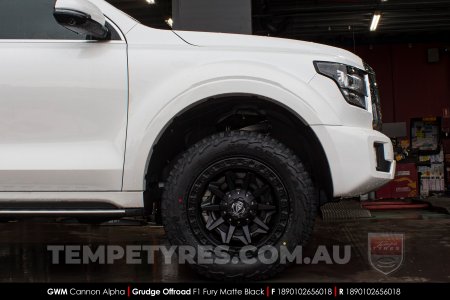 18x9.0 Grudge Offroad F1 Fury Matte Black on Great Wall Cannon