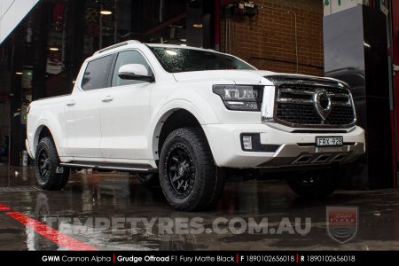 18x9.0 Grudge Offroad F1 Fury Matte Black on Great Wall Cannon