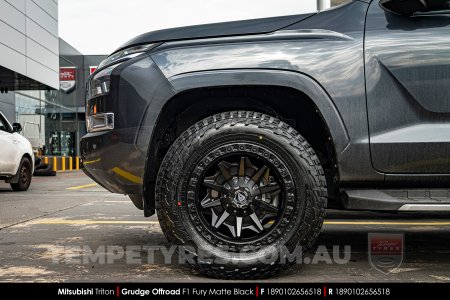 18x9.0 Grudge Offroad F1 Fury Matte Black on Mitsubishi Triton