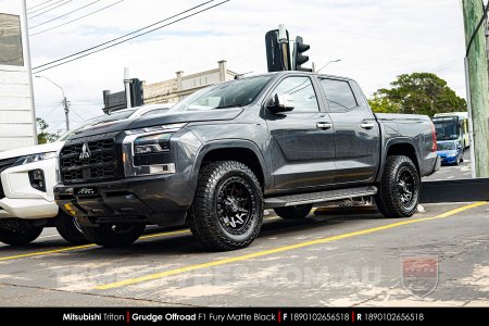 18x9.0 Grudge Offroad F1 Fury Matte Black on Mitsubishi Triton