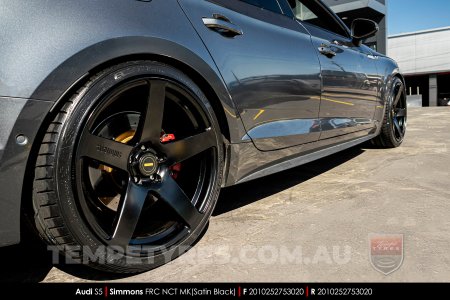 20x8.5 20x10 Simmons FR-C Satin Black NCT on Audi S5