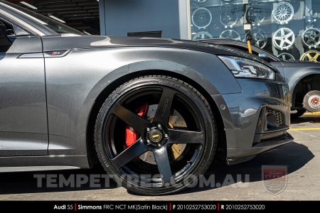 20x8.5 20x10 Simmons FR-C Satin Black NCT on Audi S5