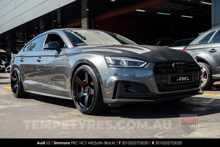 20x8.5 20x10 Simmons FR-C Satin Black NCT on Audi S5