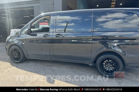 18x8.0 Starcorp Racing 498 MForce Satin Black on Mercedes Valente
