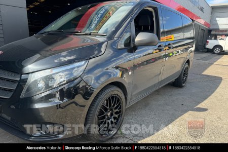18x8.0 Starcorp Racing 498 MForce Satin Black on Mercedes Valente