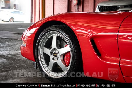 19x8.5 19x9.5 Simmons FR-1 Silver on Chevrolet Corvette