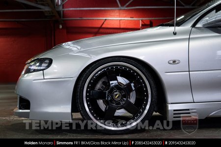 20x8.5 20x9.5 Simmons FR-1 Gloss Black on Holden Monaro