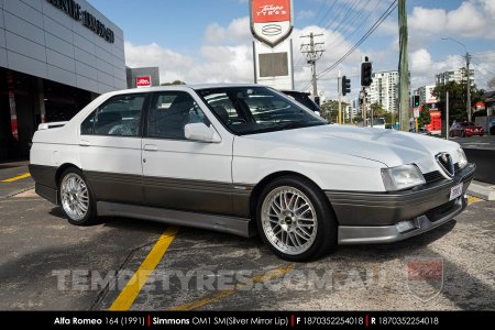 18x7.0 18x8.5 Simmons OM-1 Silver on Alfa Romeo 164