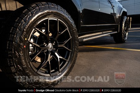 20x9.0 Grudge Offroad Gladiator Satin Black on Toyota Prado