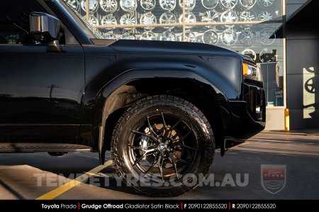 20x9.0 Grudge Offroad Gladiator Satin Black on Toyota Prado
