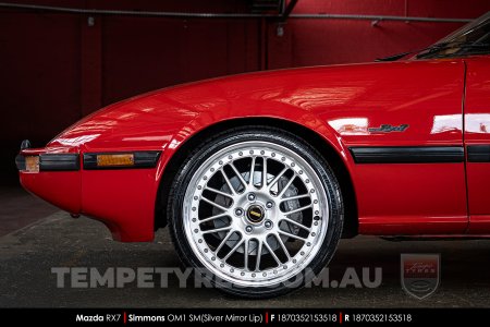 18x7.0 18x8.5 Simmons OM-1 Silver on Mazda RX7
