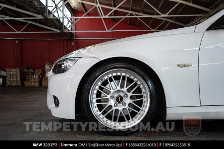 18x8.5 18x9.5 Simmons OM-1 Silver on BMW 3 Series