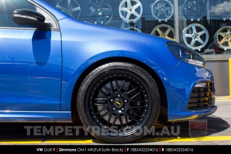 18x8.5 Simmons OM-1 Satin Black on VW Golf R