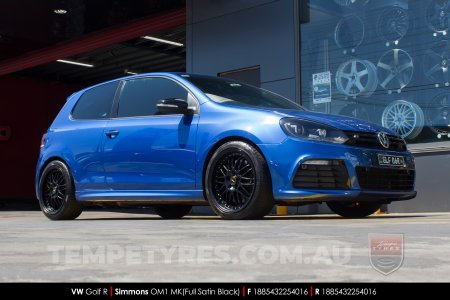 18x8.5 Simmons OM-1 Satin Black on VW Golf R
