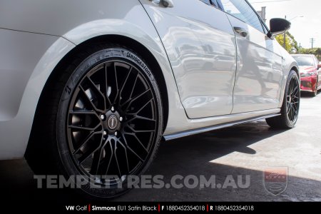 18x8.0 Simmons EU1 Satin Black on VW Golf