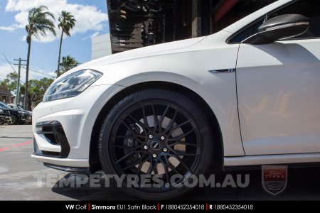 18x8.0 Simmons EU1 Satin Black on VW Golf