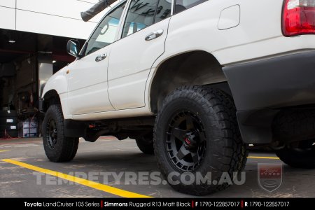 17x9.0 Simmons RUGGED R13 Matt Black on Toyota Landcruiser