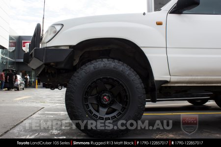 17x9.0 Simmons RUGGED R13 Matt Black on Toyota Landcruiser