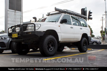 17x9.0 Simmons RUGGED R13 Matt Black on Toyota Landcruiser