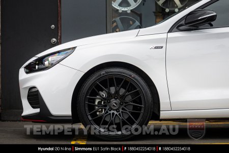 18x8.0 Simmons EU1 Satin Black on Hyundai i30
