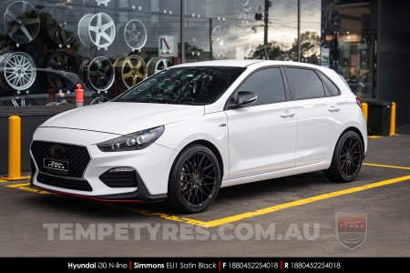 18x8.0 Simmons EU1 Satin Black on Hyundai i30