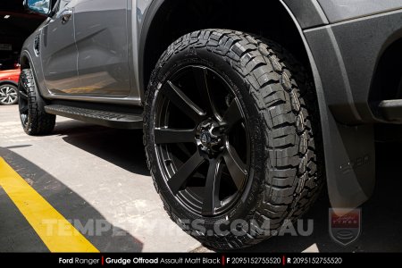 20x9.5 Grudge Offroad ASSAULT Matt Black on Ford Ranger