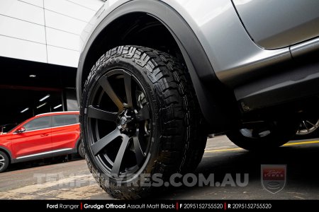 20x9.5 Grudge Offroad ASSAULT Matt Black on Ford Ranger